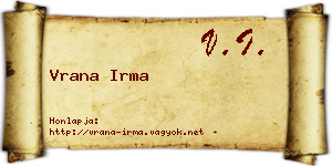 Vrana Irma névjegykártya